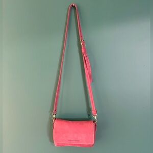 Portland Leather Crossbody Purse Metro Mini Foxglove Pink
